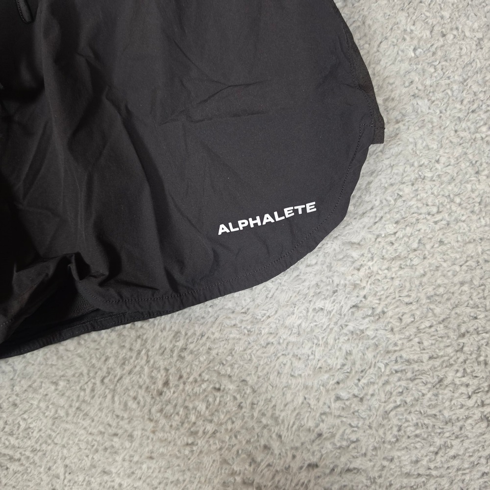 Alphalete Running Shorts Womens Medium Black Excellent Mesh Trim Drawstring - Picture 6 of 7